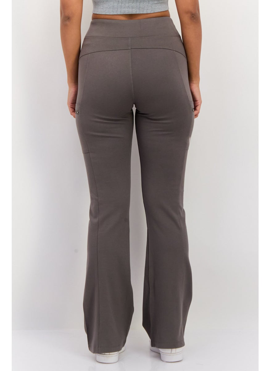 Tahari Sports - Women Sportswear Fit Plain Training Sweatpants, Grey - Image 1