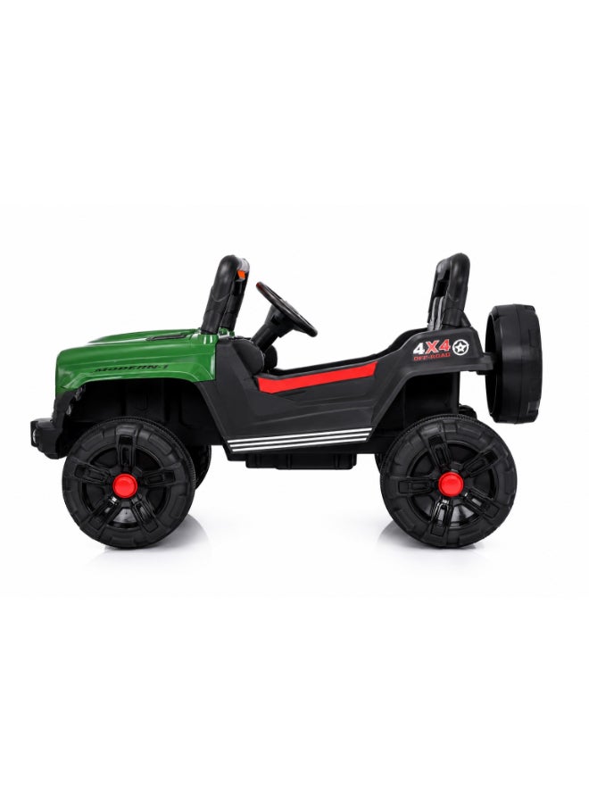 Toy Land Kids Electric Ride-On Off-Road Jeep 12V Battery Powered SUV Toy Car with LED Lights-Green - Image 2