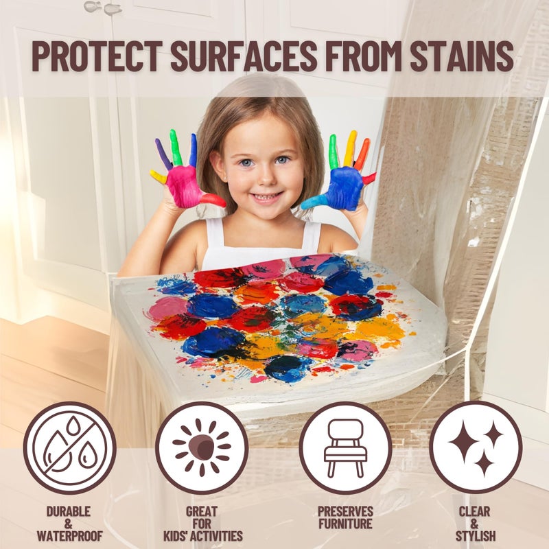 Evelots Dining Room/Kitchen Chair Cover/Protector-8 Pack- Heavy Duty Clear PVC Vinyl-No Dust/Spill/Pet Hair/Pet Claws, Easy Clean Slipcover - Image 2