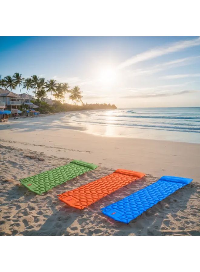 73Hours Royal Blue Portable Inflatable Rest Pad Self Inflating Foot Bed Quick Setup for Camping Beach Hiking Cycling - Image 1
