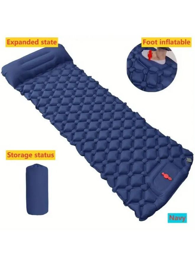 73Hours Royal Blue Portable Inflatable Rest Pad Self Inflating Foot Bed Quick Setup for Camping Beach Hiking Cycling - Image 5