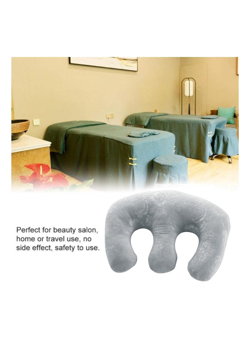 Beauty Salon Support Pillow, SPA Massage Soft Chest Pillow Pad, Nap Professional Portable Travel Sleeping Pillow (Gray)  - Image 3
