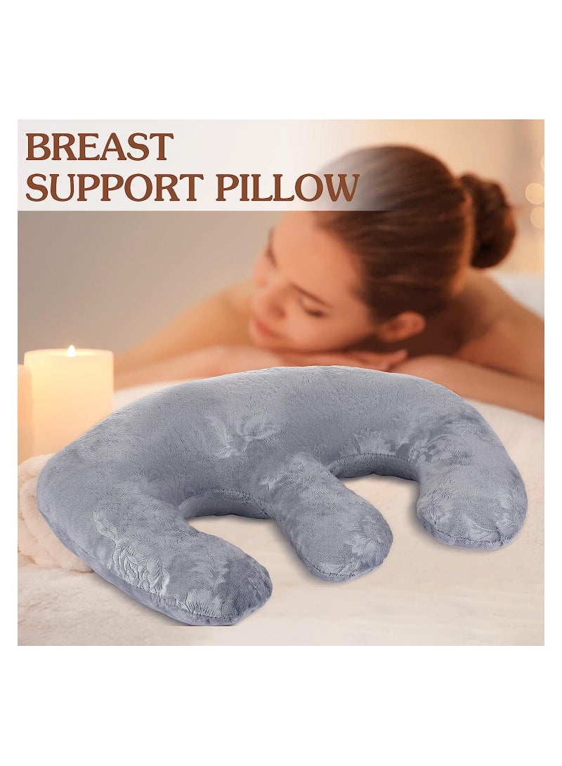 Beauty Salon Support Pillow, SPA Massage Soft Chest Pillow Pad, Nap Professional Portable Travel Sleeping Pillow (Gray)  - Image 4