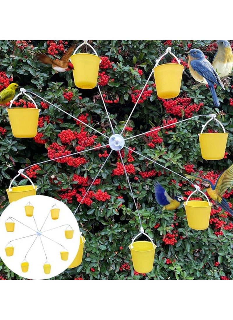 Generic - Ferris Wheel Bird Feeder Dynamic Design Endless Fun Outdoor Hanging Hummingbird Feeder with 8 Buckets Unique Interactive for Garden and Patio Decoration - Image 1