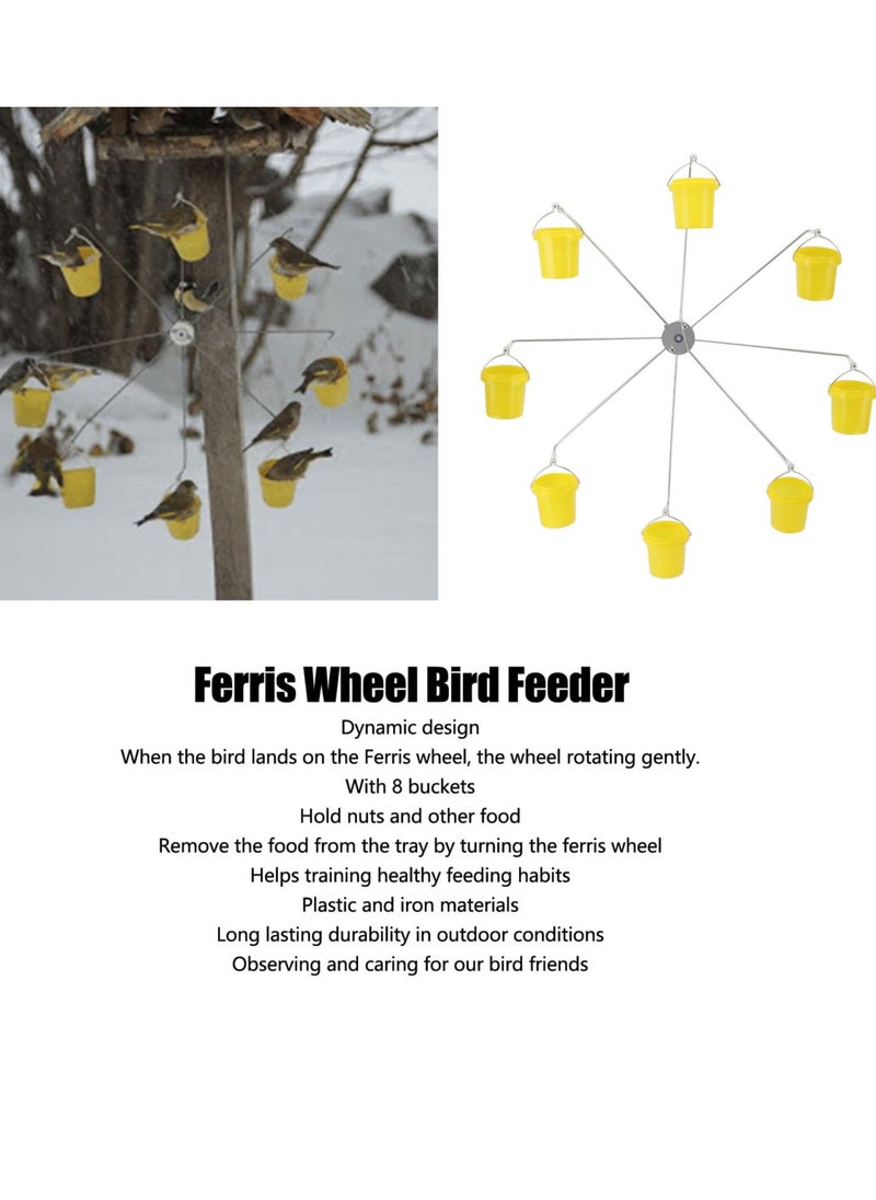 Generic - Ferris Wheel Bird Feeder Dynamic Design Endless Fun Outdoor Hanging Hummingbird Feeder with 8 Buckets Unique Interactive for Garden and Patio Decoration - Image 1