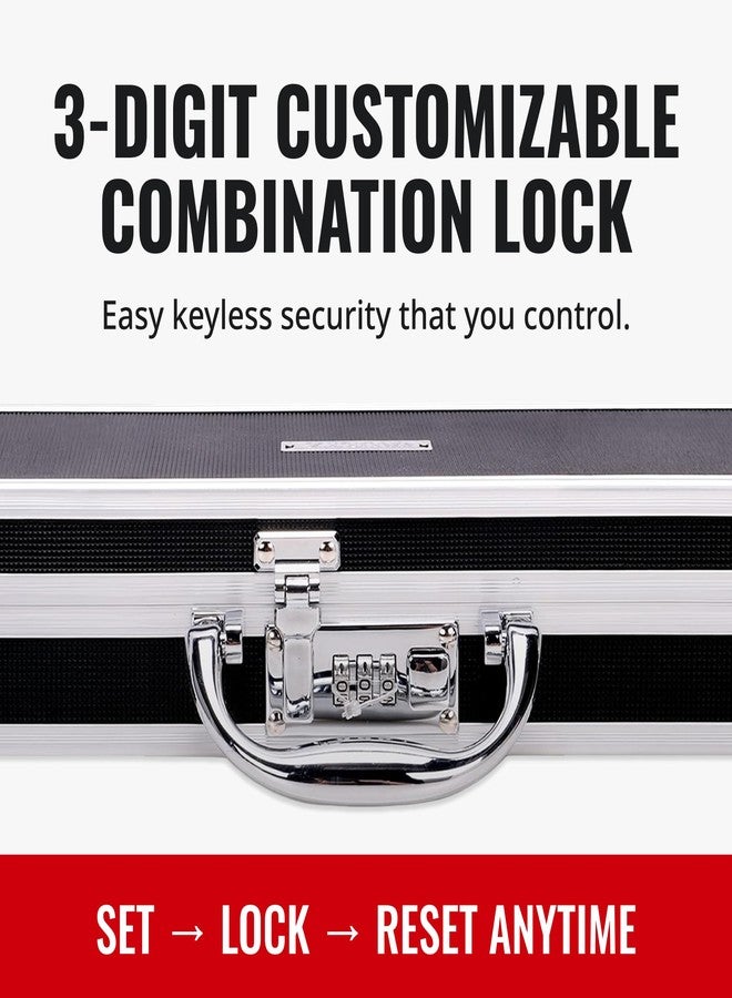 Vaultz Locking Medicine Case with Combination Lock - Portable Lock Box Briefcase for Medications, Cash & Valuables, Organized Storage Case with Handle, Extra Long, 1 Pack - Image 4
