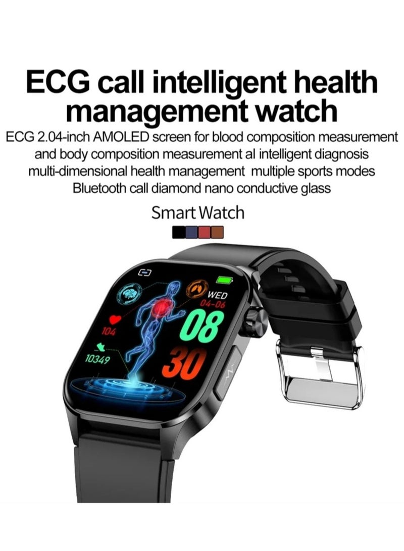 AROAQ New Blood Lipids Uric Acid Blood Glucose Smart Watch ECG+PPG+HRV Heart Rate Blood Body Composition Bluetooth Call Smartwatch  - Image 2