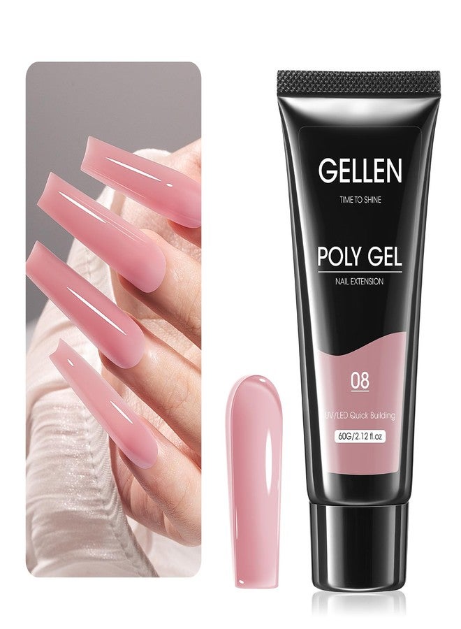 GELLEN Poly Gel Builder Nail Gel for Nail Extension Nail Strengthener, 60 g 08 Pink Nude Nails Enhancement Thickening Long-lasting Nail Art Design for Easy DIY at Home Salon Manicure Technician - Image 1