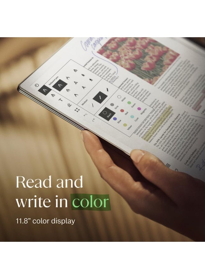 ريماركابل تابلت reMarkable Paper Pro بحجم 11.8 بوصة وقلم Marker Plus مع ممحاة وغطاء كتاب من الجلد الأسود - Image 4