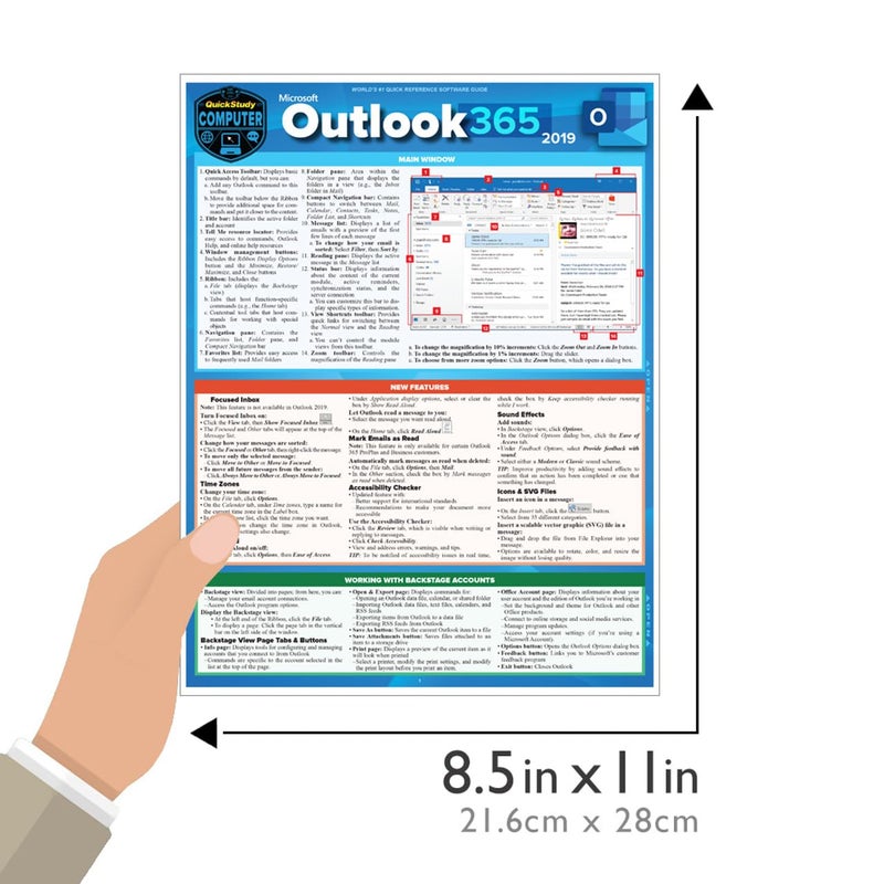 QuickStudy Microsoft Outlook 365 - 2019: A Laminated Software Reference Guide - Image 3