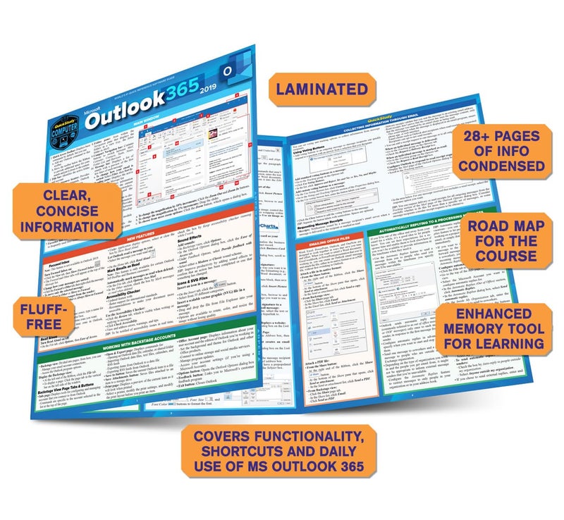 QuickStudy Microsoft Outlook 365 - 2019: A Laminated Software Reference Guide - Image 4