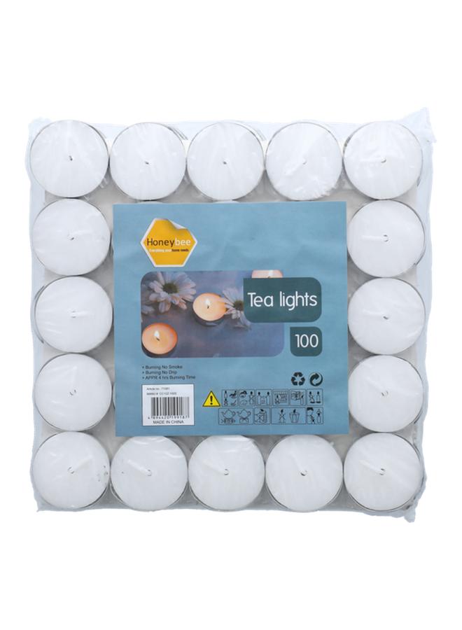 HONEY BEE Honeybee 100-Piece Unscented Tea Light Candles White - Image 2