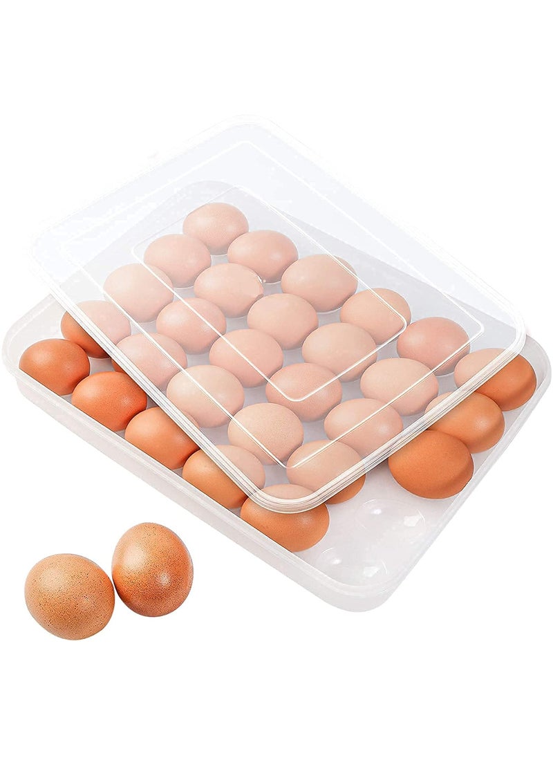 MorivaHomes MorivaHomes Transparent 24 Grid Eggs Storage Airtight Container Tray for Refrigerator Egg Holder for FridgeFreezer Stackable Egg Tray With Lid Egg Storage Box Carrier 31x23x6cm  - Image 1