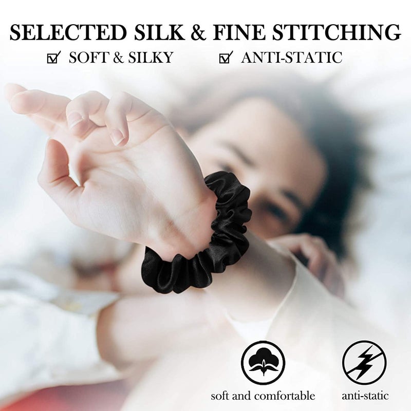 BELICIA Silk Scrunchies For Hair 3 Pack 100 Mulberry Silk Hair Ties 19 Momme Natural Silk Elastic Hair Bands Best For Women And GirlsHair - Image 3