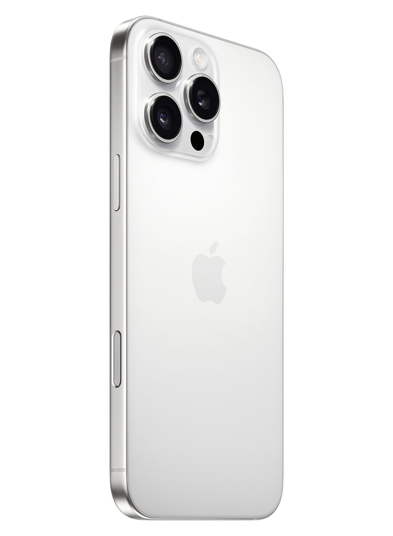 ابل  Refurbished - iPhone 16 Pro Max 256GB White Titanium 5G (E-sim only) With FaceTime - USA Version - Image 3