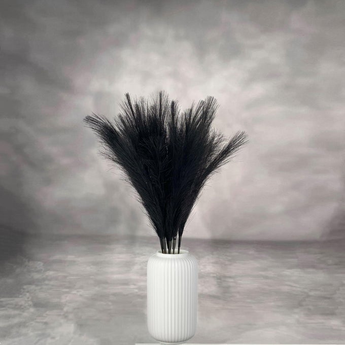 ARTIFICIAL FAUX PAMPAS GRASS 8 PCS FAKE ARTIFICIAL ADJUSTABLE PAMPAS GRASS VARIABLE LENGTH TALL FLUFFY STEMS TABLE VASE FILLER CENTERPIECE FOR LIVING ROOM KITCHEN DECOR BOHO DECOR WEDDING BLACK