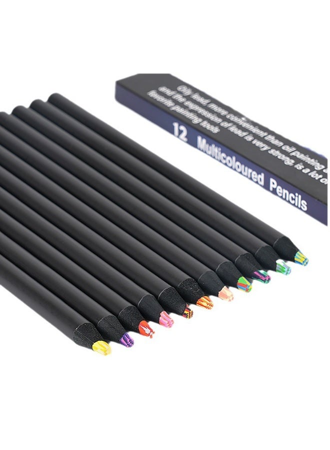 AL RAID Pre-Sharpened Rainbow Colored Pencils (12 pieces) - Professional Art Supplies for Drawing, Coloring & Sketching - Ideal for Adults & Artists  - Image 4
