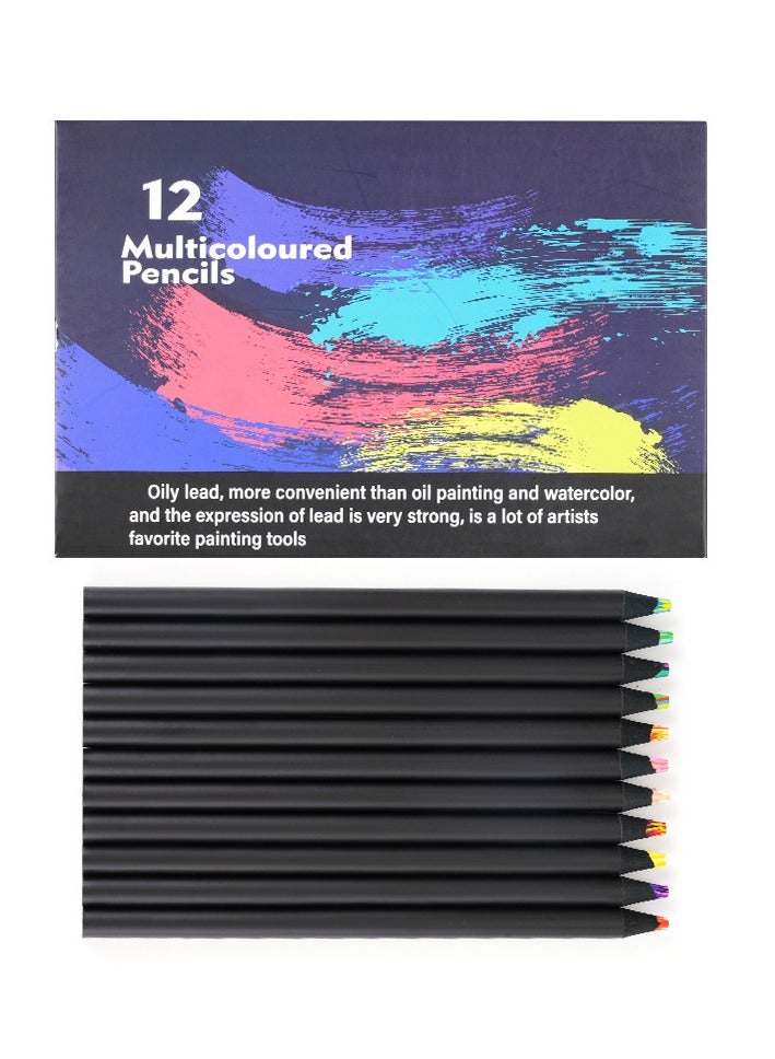 AL RAID Pre-Sharpened Rainbow Colored Pencils (12 pieces) - Professional Art Supplies for Drawing, Coloring & Sketching - Ideal for Adults & Artists  - Image 1