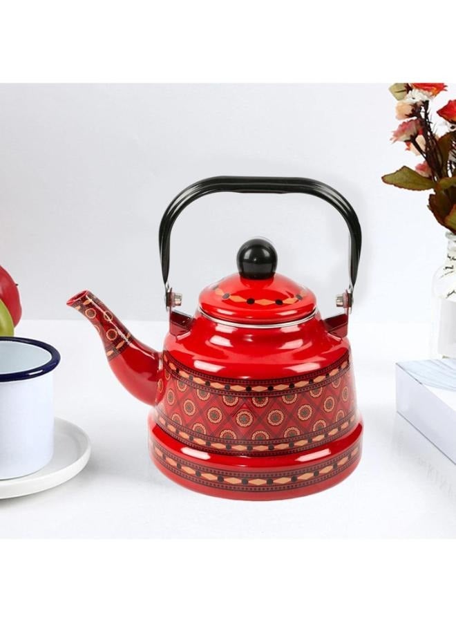 2.5L Enameled Tea Kettle Tea Pot Glazed Portable Stovetop for Home - Image 1