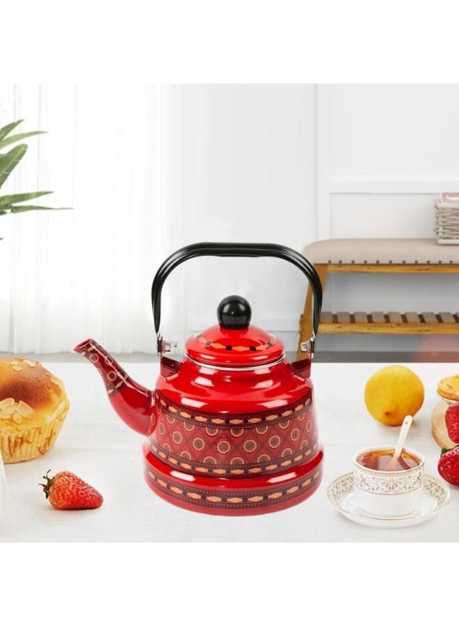 2.5L Enameled Tea Kettle Tea Pot Glazed Portable Stovetop for Home - Image 4
