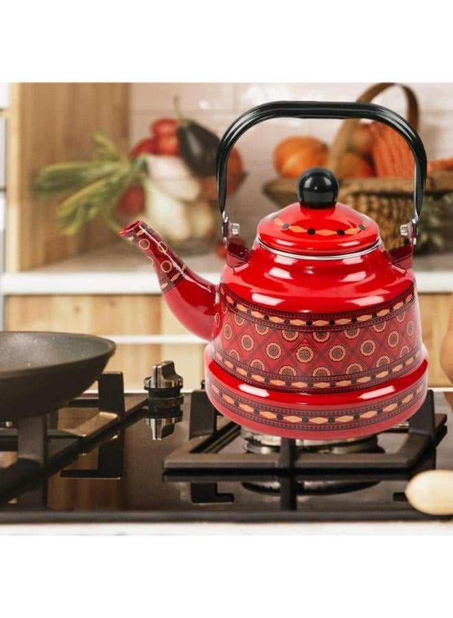 2.5L Enameled Tea Kettle Tea Pot Glazed Portable Stovetop for Home - Image 5