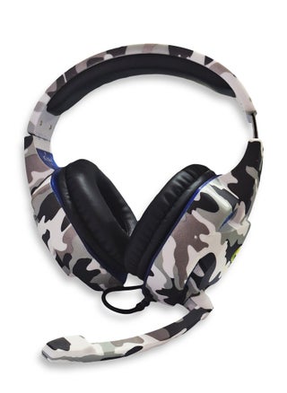 Multi-Platform Gaming Headset, LED with microphone and Volume controller , USB and 3.5 Input Cable , leather earmuffe compatible with all devices, comfortable fit, stereo sound, Excellent audio quality - for pc, lap top, play station , (T-176/Camouflage White) - pzsku/Z063B3CAB052DD7BAE385Z/45/_/1728891486/f4f5a0af-602b-42b1-b475-0dd495586209