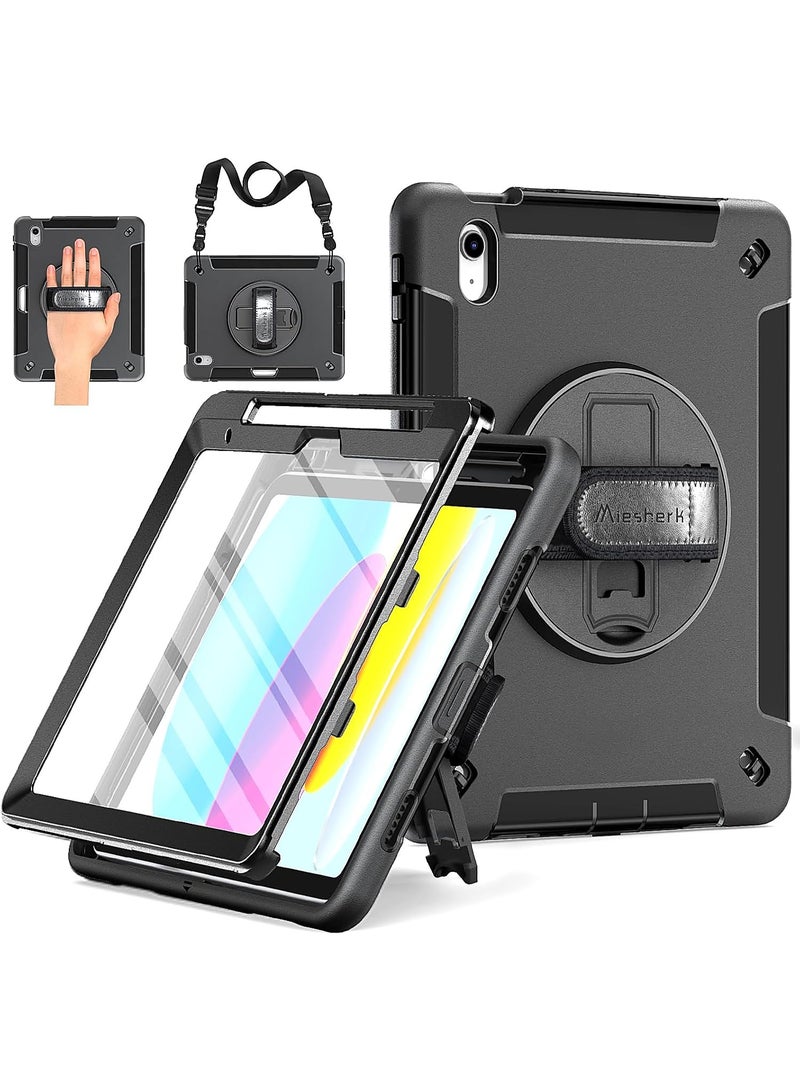 Case for iPad A16 11th Generation (2025) / iPad 10th Gen (2022) 11/10.9 Inch – Military Grade 3-Layer Shockproof Full Body Protective Cover with Screen Protector, Pencil Holder, 360° Rotating Stand [ Without Shoulder Strap ] - Image 1