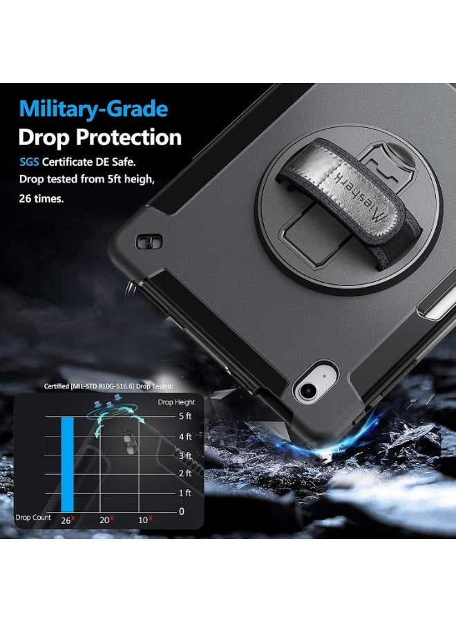 Case for iPad A16 11th Generation (2025) / iPad 10th Gen (2022) 11/10.9 Inch – Military Grade 3-Layer Shockproof Full Body Protective Cover with Screen Protector, Pencil Holder, 360° Rotating Stand [ Without Shoulder Strap ] - Image 3