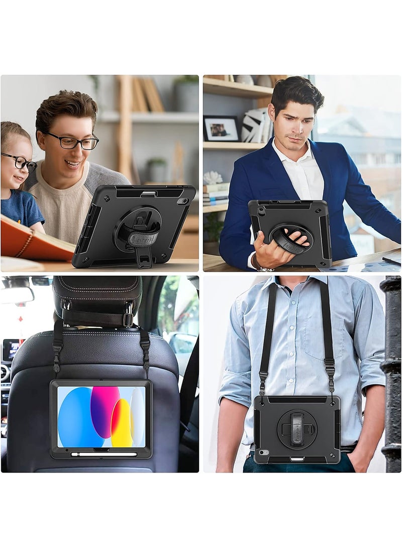 Case for iPad A16 11th Generation (2025) / iPad 10th Gen (2022) 11/10.9 Inch – Military Grade 3-Layer Shockproof Full Body Protective Cover with Screen Protector, Pencil Holder, 360° Rotating Stand [ Without Shoulder Strap ] - Image 5