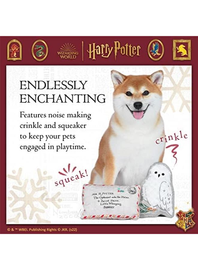 Harry Potter 2 Piece Holiday Flat Crinkle Tough Dog Toy Letter And Hedwig Set Dog Toys Holiday Gifts For Dogs Crinkle Dog Toy Hedwig Toy Dog Chew Toy - Image 3