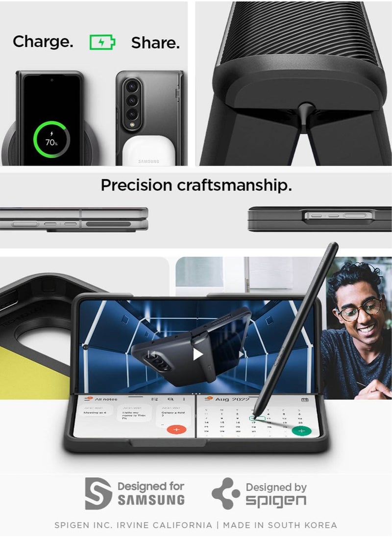 Spigen - غطاء حماية Slim Armor Pro Pen Edition (تغطية المفصلة) لهاتف Samsung Galaxy Z Fold 4 - أسود (قلم S غير متضمن) - Image 1