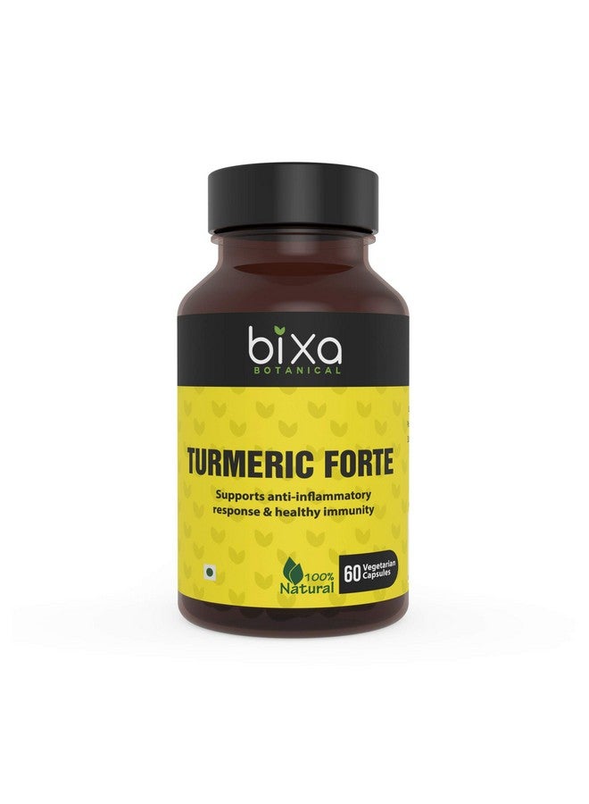 Bixa Botanical TURMERIC FORTE Curcumin Capsules with Organic pepper and Turmeric | Supports Healthy immunity 60 veg capsules (450mg) Pack of 1 - Image 2