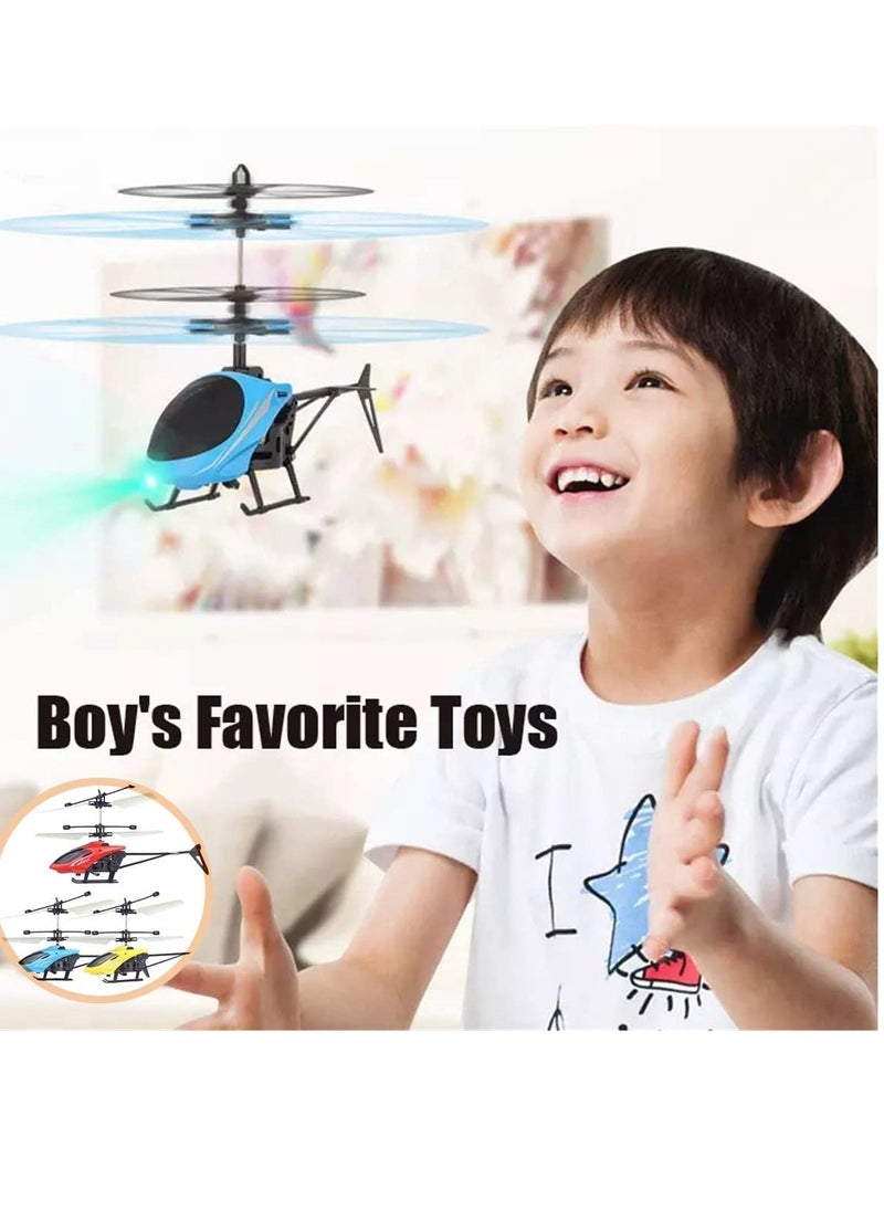 AROAQ - Rc Helicopter, Toy Helicopter With Sensor And Remote Control, Safe Fall-resistant Rechargeable Mini Rc Drone Helicopter For Children, (Blue) - Image 1