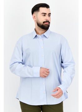 French Connection Men 2 Pcs Regular Fit Long Sleeves Plain Casual Shirt, White/Blue  - Image 1