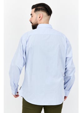 French Connection Men 2 Pcs Regular Fit Long Sleeves Plain Casual Shirt, White/Blue  - Image 3