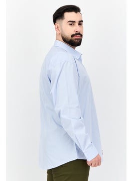 French Connection Men 2 Pcs Regular Fit Long Sleeves Plain Casual Shirt, White/Blue  - Image 2