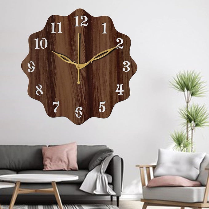MDF WOOD ANALOG 25 CM X 25 CM WALL CLOCK (BROWN, WITHOUT GLASS, SMALL SIZE) | WALL CLOCK - 018 WENGE -1