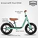 JOYSTAR 10 Inch Toddler Balance Bike 2 Year Old Push Bicycle with Footrest 10 Glider Bikes No Pedal Bicycle Training Bikes Baby Birthday Gifts for 24 Girls Green - Image 4
