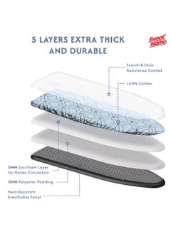Sweet Home Sweet Home Premium Foldable Ironing Board with Heat Resistant Cover – Adjustable Height & Sturdy Legs  - Image 4