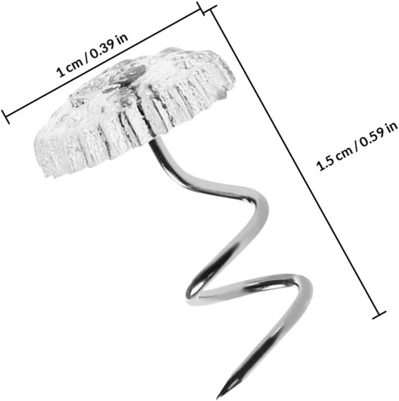 IMIKEYA 100pcs Stainless Steel Spiral Bed Skirt Pins for Sofa Covers and Upholstery, Head Seamless Sheet Fasteners for Furniture Decoration and Quilt Retainer - Image 2