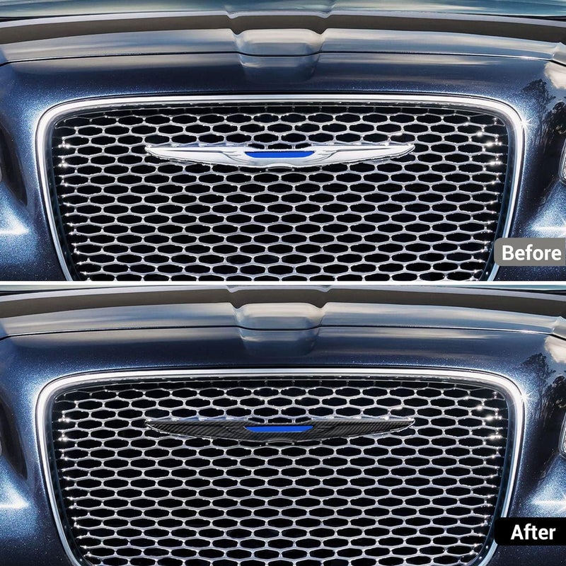 Hoolcar Front Bumper Grille Cover Molding Trim Exterior Accessories for 2015-2022 Chrysler 300, Carbon Fiber Classic trendy design picks - Image 2
