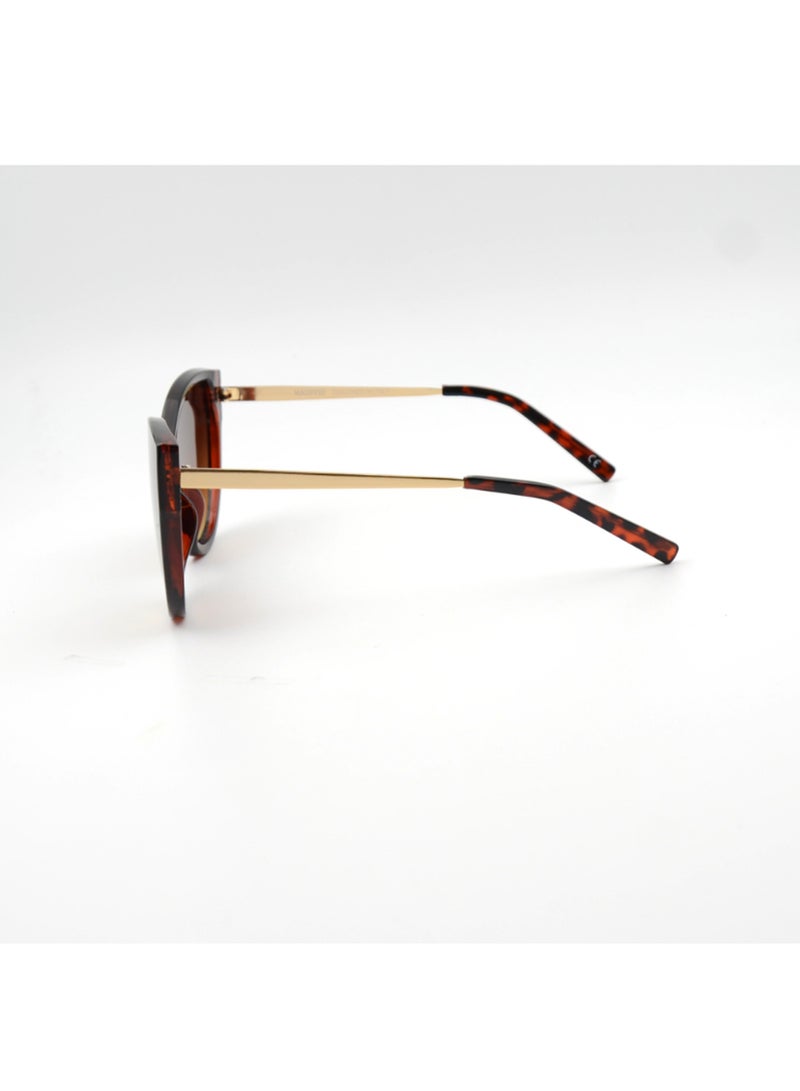 MADEYES نظارات شمسية للنساء بحماية من الأشعة فوق البنفسجية EE24P242-1 - ديمي/ذهبي - Image 3