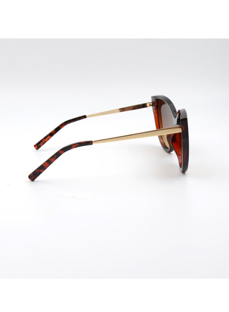 MADEYES نظارات شمسية للنساء بحماية من الأشعة فوق البنفسجية EE24P242-1 - ديمي/ذهبي - Image 4