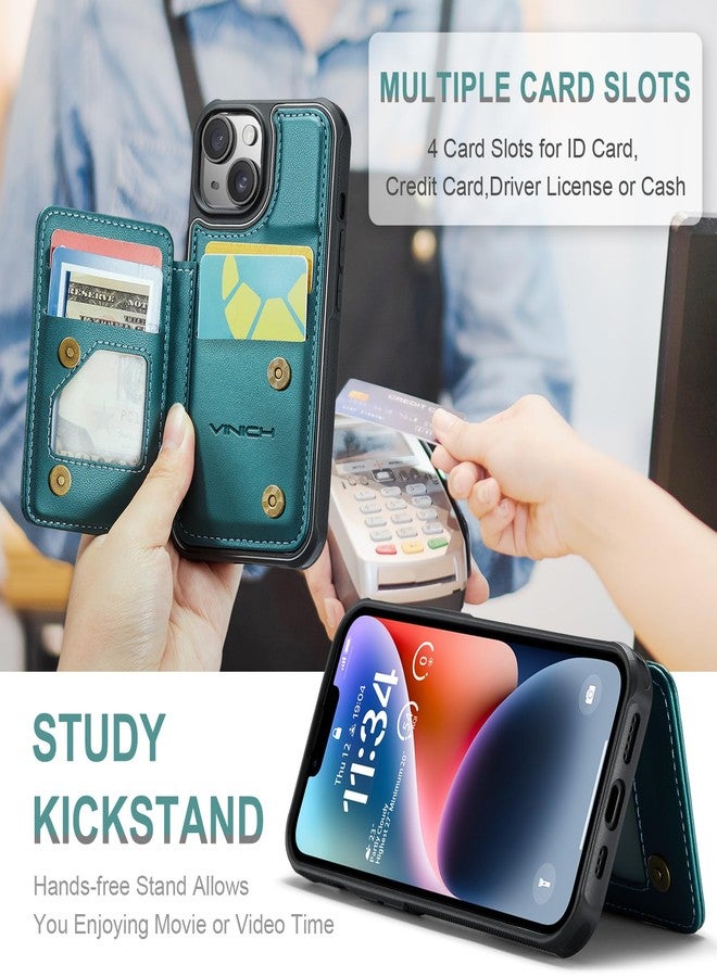 Vinich for iPhone 12 Pro Max Wallet Case with Card Holder, RFID Blocking Credit Slots Kickstand Shockproof Phone Cover for Women Men, Purple - Image 3