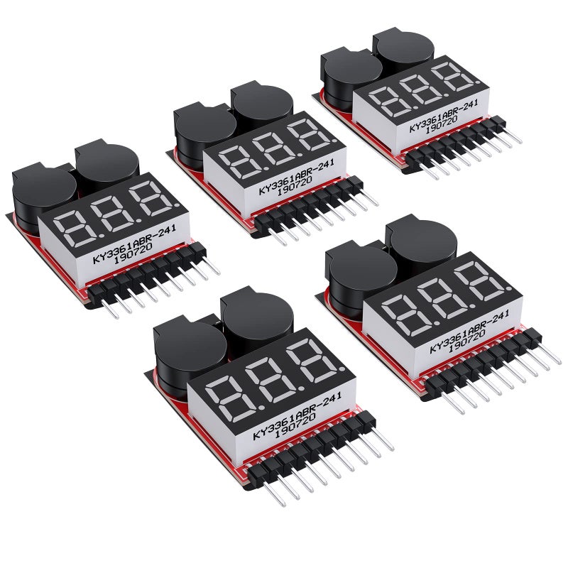 CAMWAY 5PCS 2in1 18s Lipo Battery Voltage TesterRC Low Voltage Buzzer AlarmBattery Monitor Checker Tester for 18s LipoLiionLiMnLiFe - Image 3