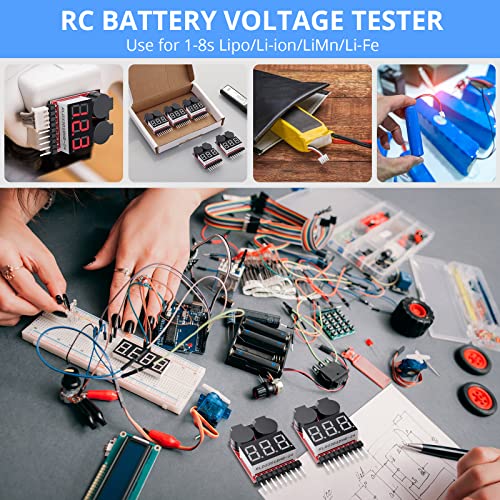 CAMWAY 5PCS 2in1 18s Lipo Battery Voltage TesterRC Low Voltage Buzzer AlarmBattery Monitor Checker Tester for 18s LipoLiionLiMnLiFe - Image 5