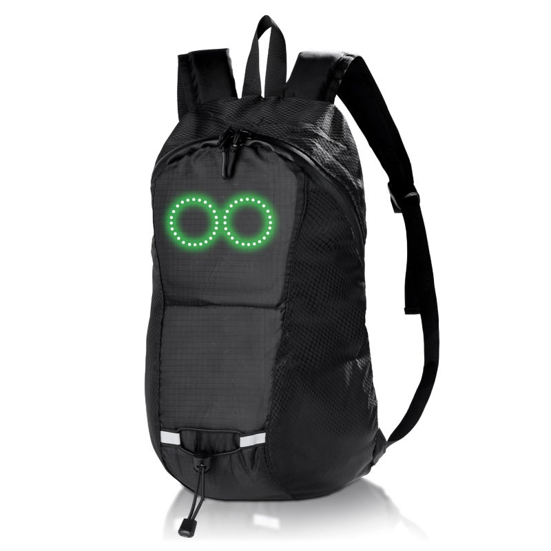 LED Backpack: Black 15L Lightweight Nylon - Sound Activated Colorful LED Display USB Rechargeable Riding Backpack for Outdoor Hiking Bike Activities - Image 4