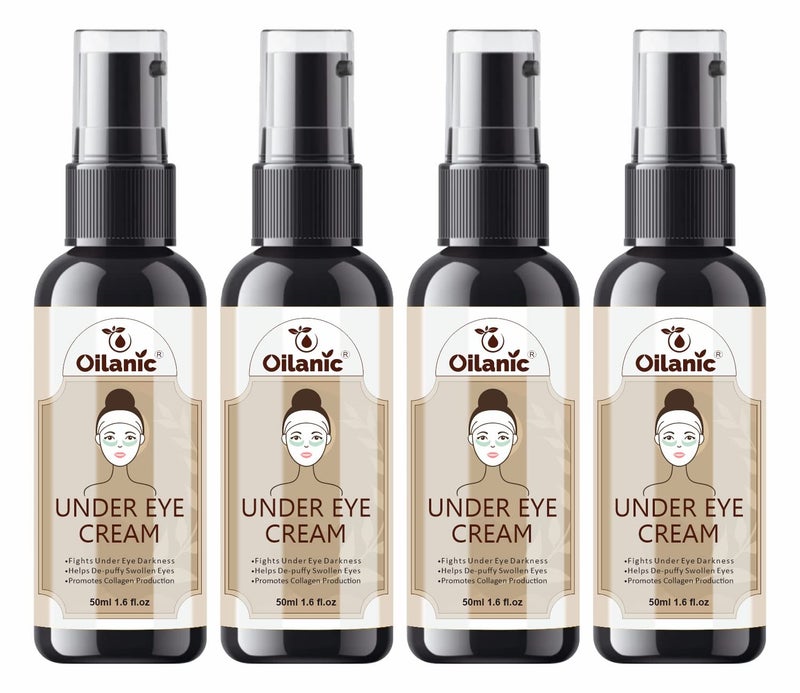 Oilanic Under eye cream for dark circles for women & men| Under eye cream for wrinkles & puffy eyes | Dark circle remover Pack of 4 of 50 ml - Image 1