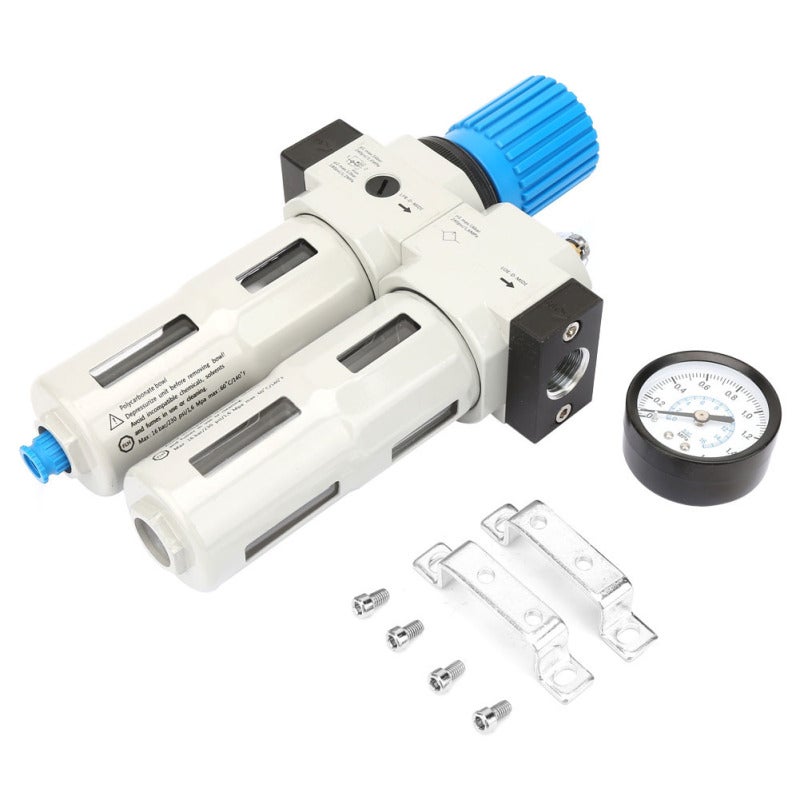 NANPU Aluminum Alloy FRC-1/2-MIDI Air Source Treatment 1.6MPA Pressure Resistance - Diaphragm Type Pressure Reducing Valve with Double MPA/BAR Scale for Pneumatic Systems - Image 1