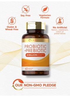 CARLYLE Prebiotic  Probiotic  25 Billion Cfu  60 Capsules  For Women  Men  Powder Pills  Vegetarian Nongmo  Gluten Free Supplement  - Image 4